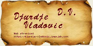 Đurđe Vladović vizit kartica